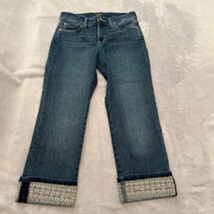 NYDJ Women's Embroidered Jeans Capri 4 Blue